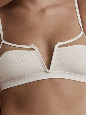 L*Space Bikini Top Women's XS Swim Ivory Sadie Adjustable Straps Swimwear NWT